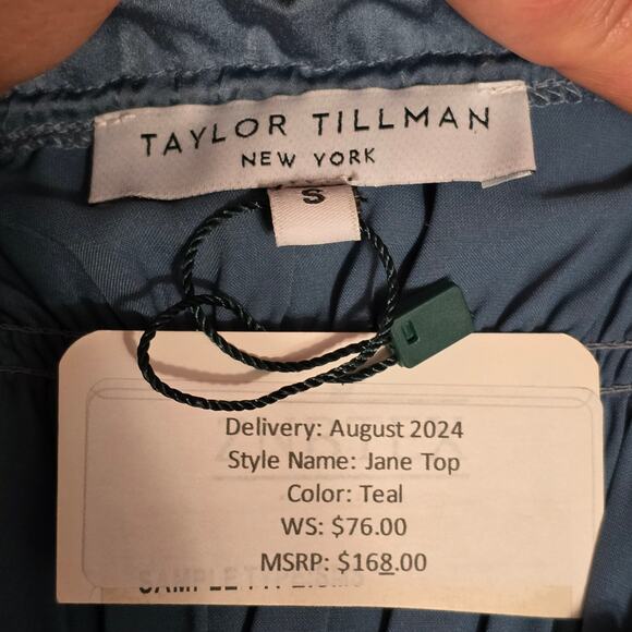 Taylor Tillman New York Jane Top in Teal Size Small - Picture 3 of 5